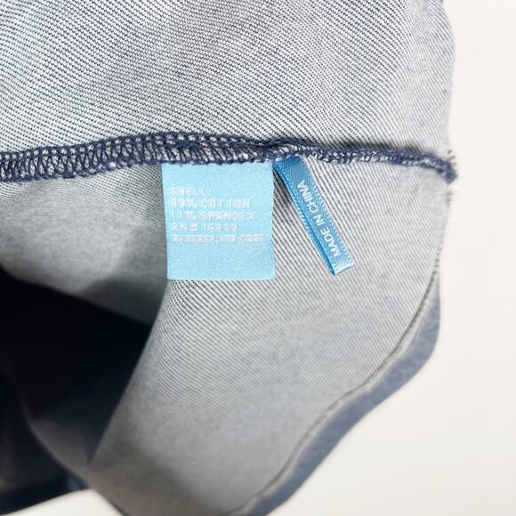 J Mclaughlin Small Blue Maria Stretch Knit Denim Rope Halter Shift Dress Cotton - Picture 9 of 11